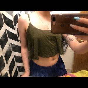 Olive Flare Crop Top